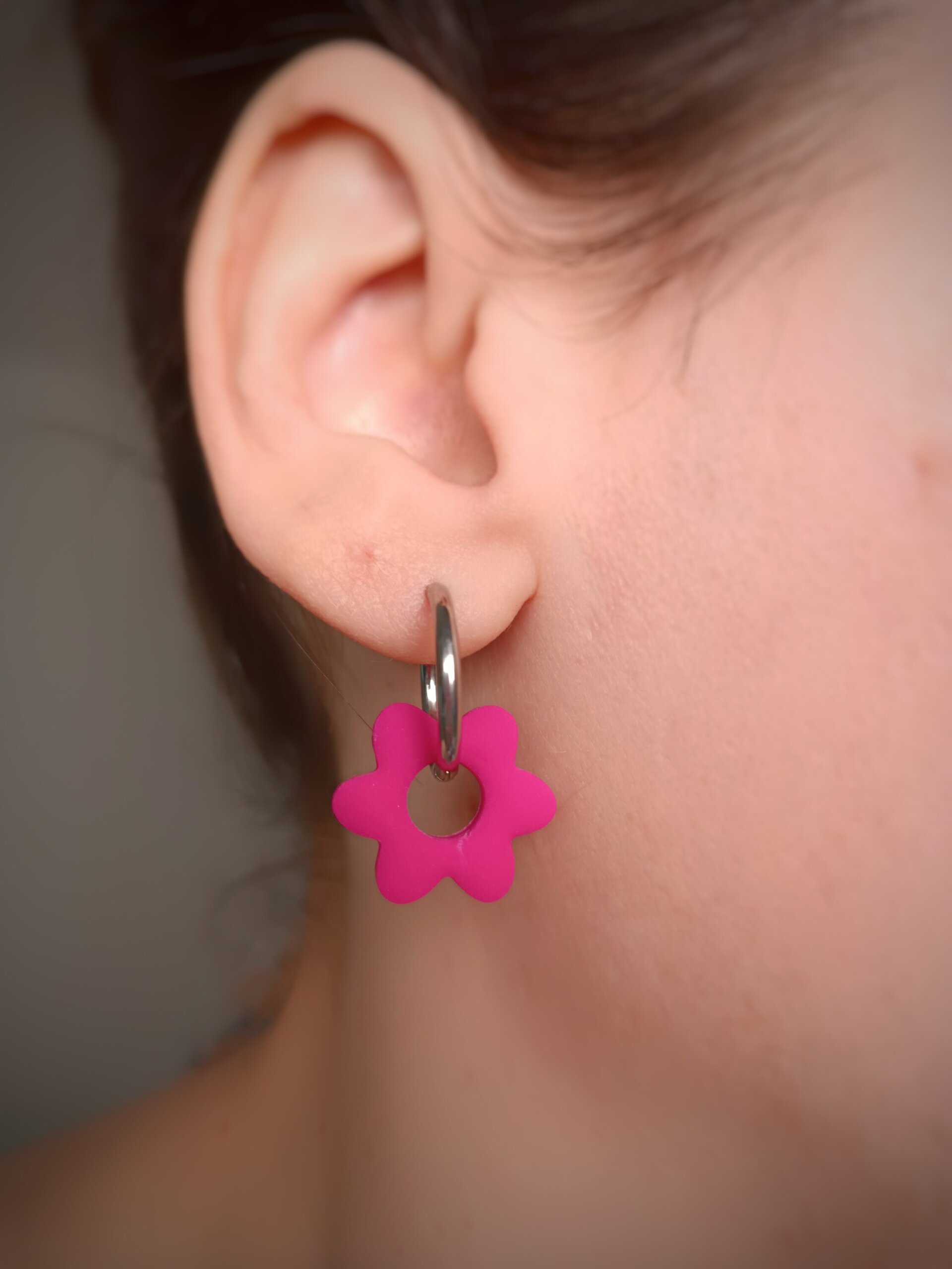 Charm Flor fucsia (Par) - 2