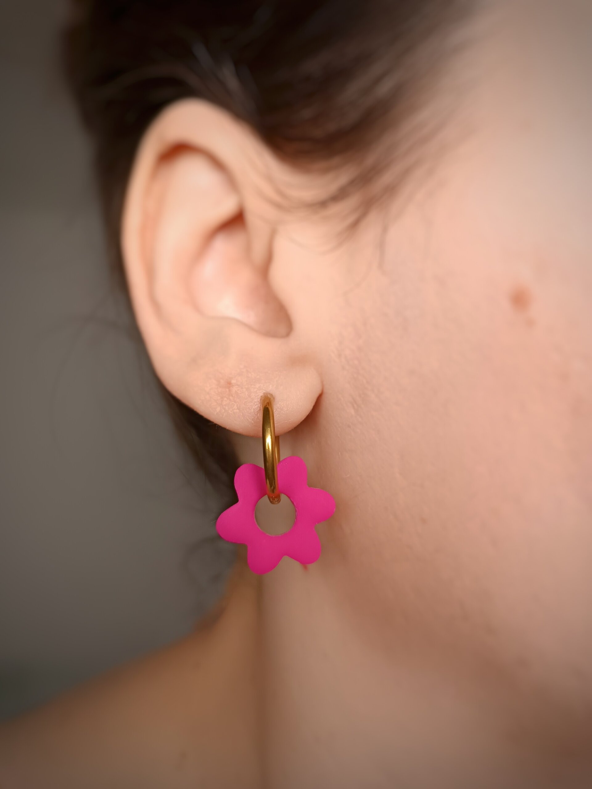 Charm Flor fucsia (Par) - 3