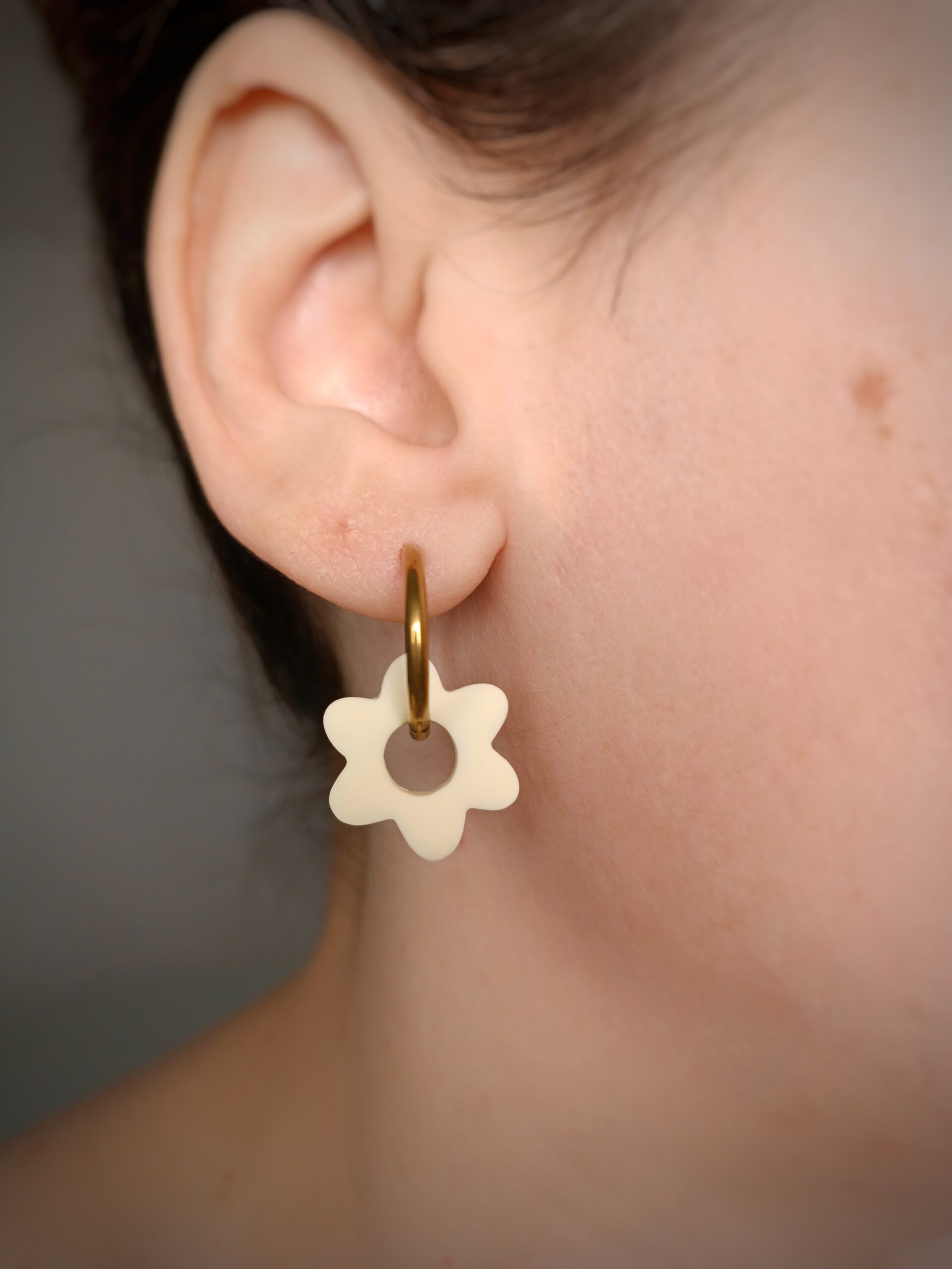 Charm Flor vainilla pastel (Par) - 3