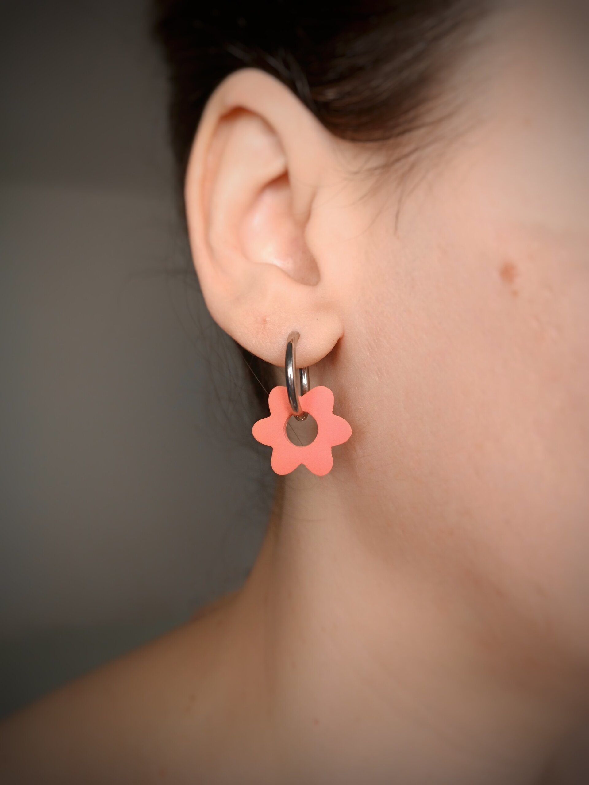 Charm Flor salmón pastel (Par) - 2