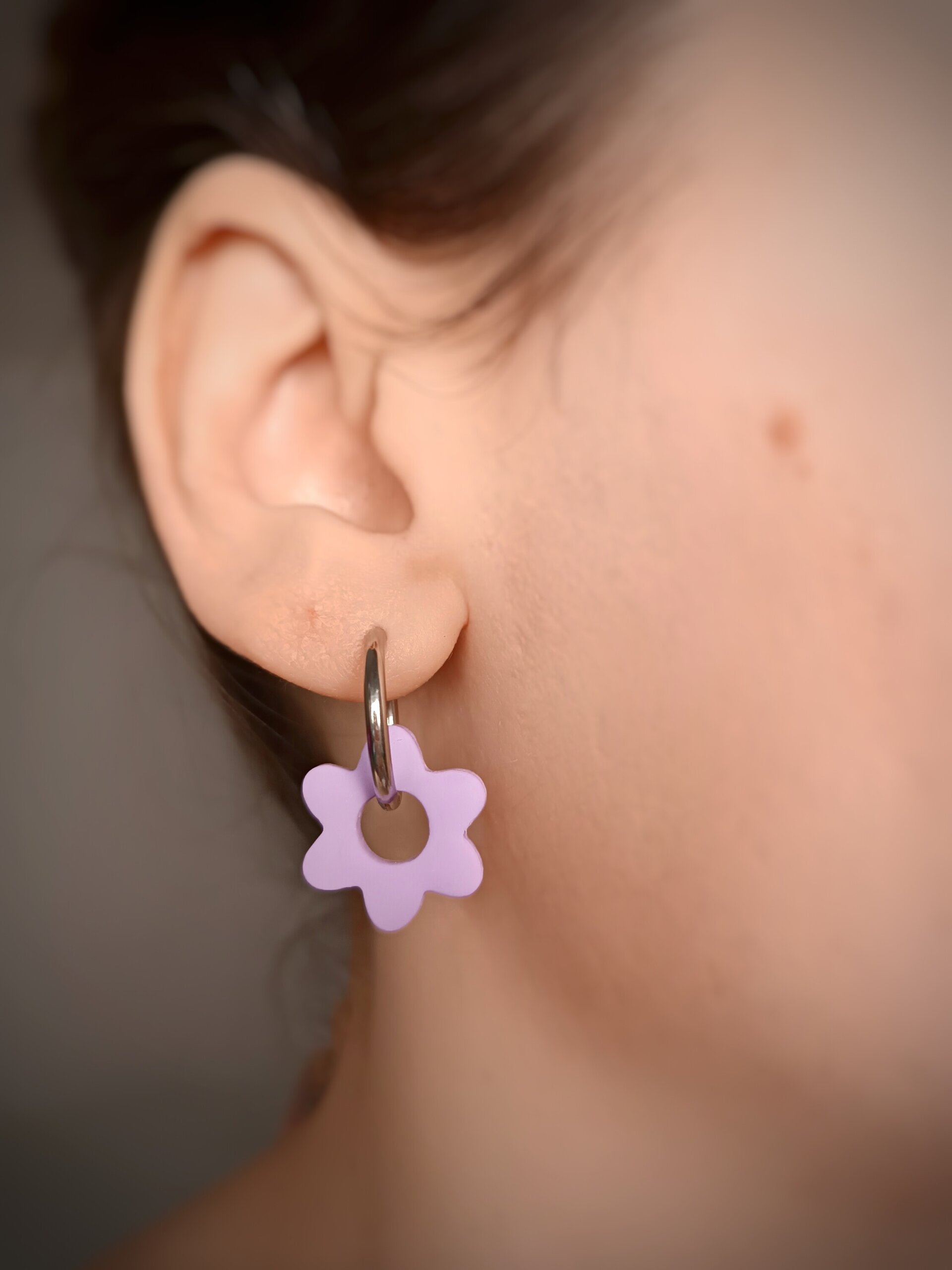 Charm Flor lila (Par) - 2