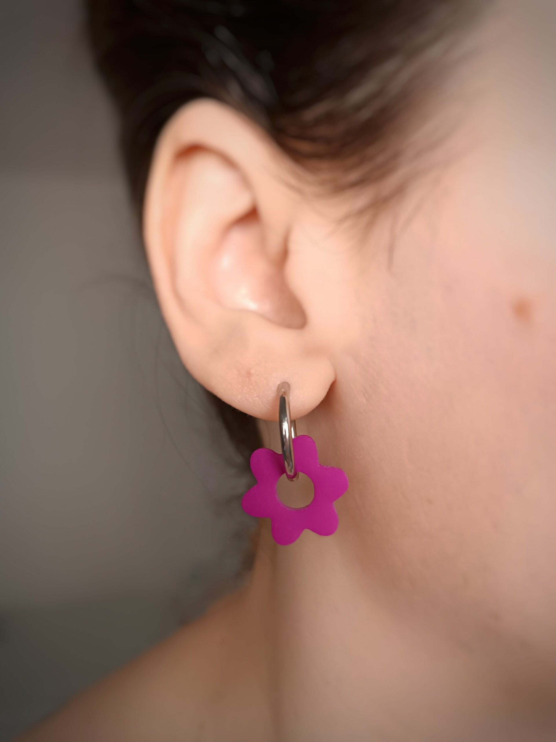 Charm Flor morado (Par) - 2