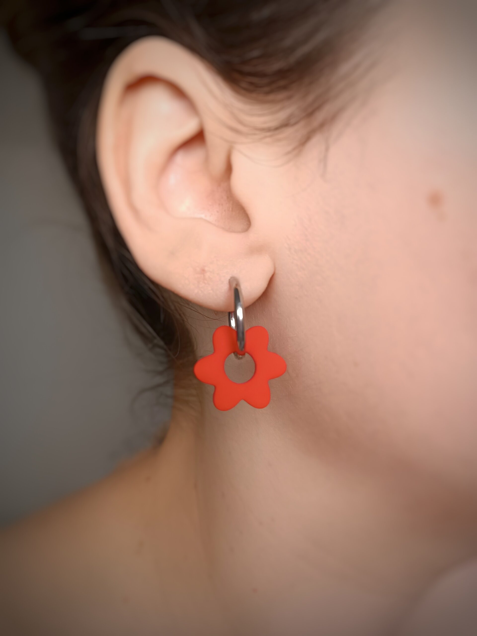 Charm Flor rojo (Par) - 2