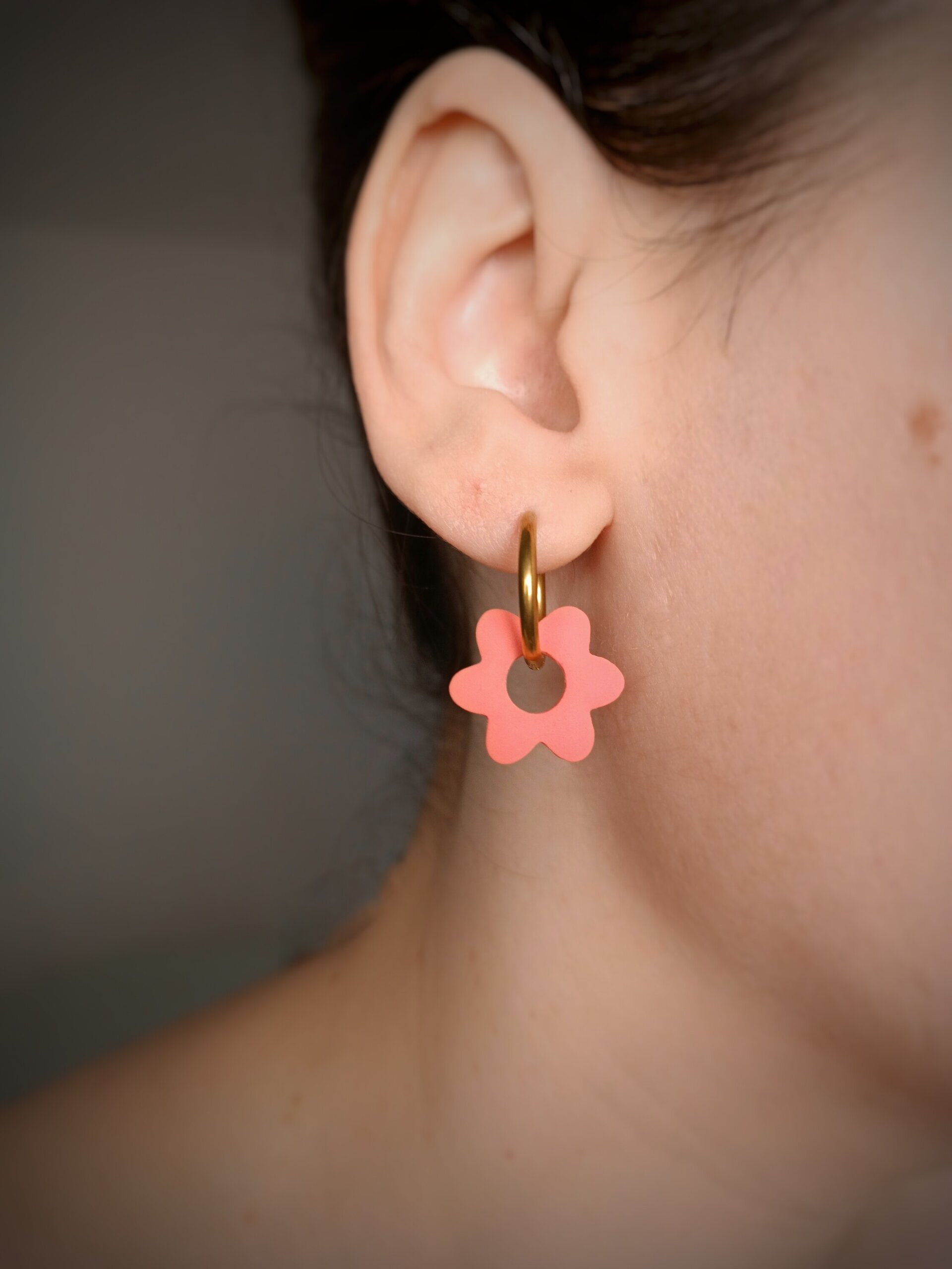 Charm Flor salmón pastel (Par) - 3