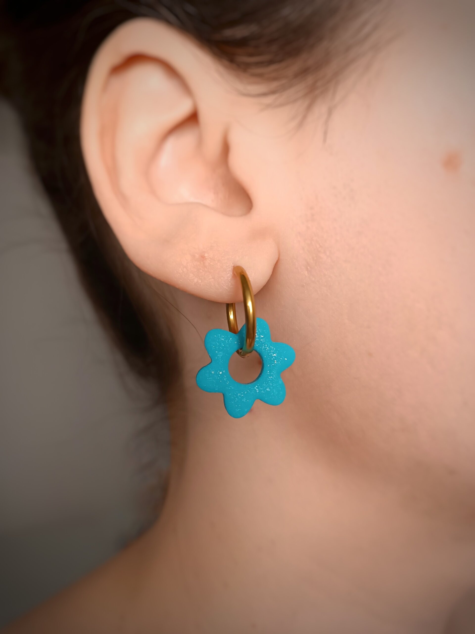 Charm Flor turquesa (Par) - 3