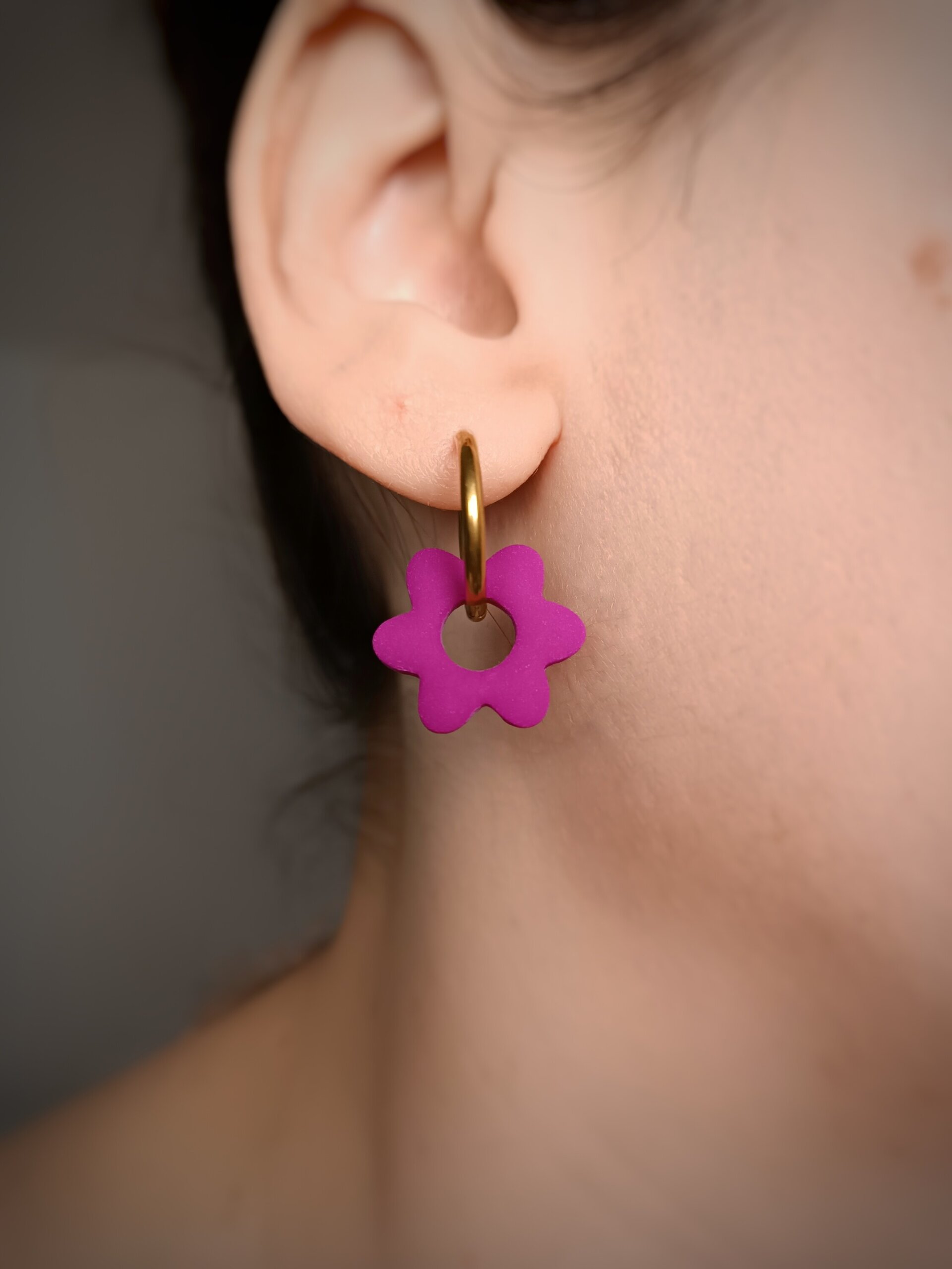 Charm Flor morado (Par) - 3